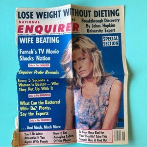 Farrah Fawcett Newspaper Clipping NATIONAL ENQUIRER November 13 1984 - Folded